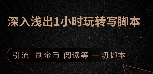 引流脚本实战课：1小时深入浅出视频实操讲解，教你0基础学会写引流脚本-赚钱驿站