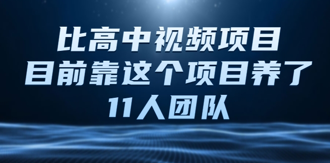 比高中视频项目，目前靠这个项目养了11人团队【视频课程】-赚钱驿站