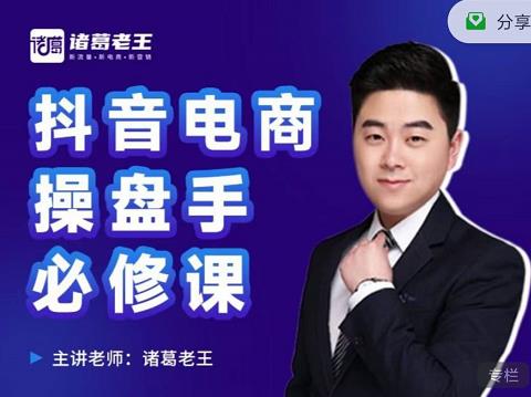 诸葛老王-抖音电商操盘手必修课：顶层设计，​起号破局，爆款运营，数据分析-赚钱驿站