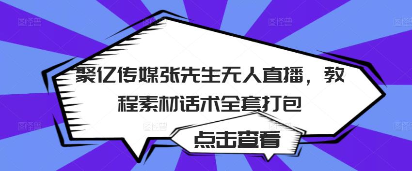 聚亿传媒张先生无人直播，教程素材话术全套打包-赚钱驿站