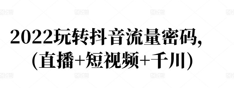 2022玩转抖音流量密码，(直播+短视频+千川)-赚钱驿站