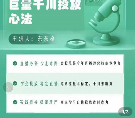 巨量千川优化师投放实操课，学会投放，稳定直播，稳定增产-赚钱驿站