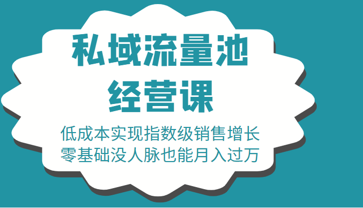 16堂私域流量池经营课：低成本实现指数级销售增长，零基础没人脉也能月入过万-赚钱驿站