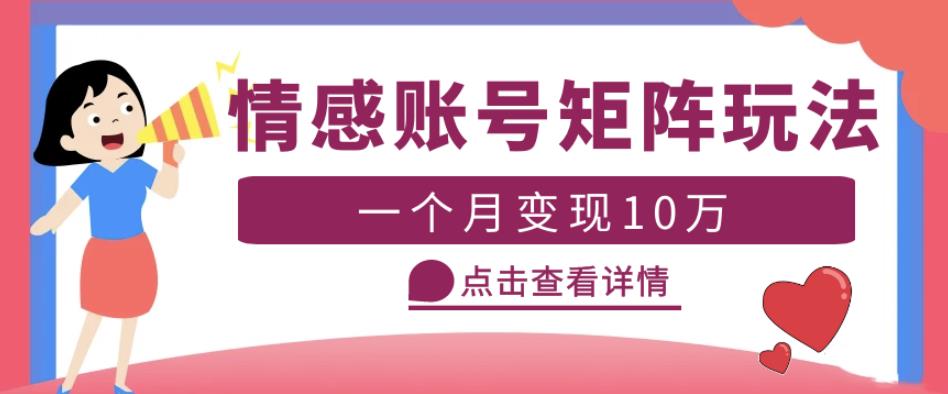 云天情感账号矩阵项目，简单操作，月入10万+可放大（教程+素材）-赚钱驿站