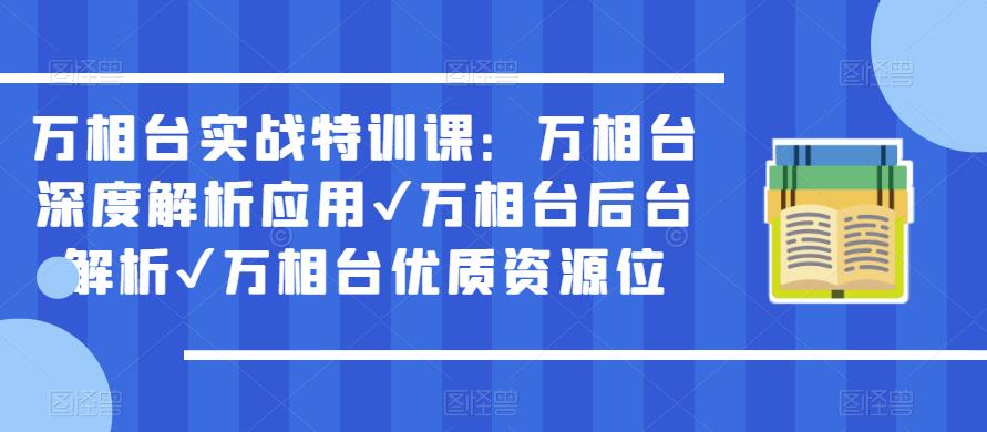 万相台实战特训课：万相台深度解析应用✔万相台后台解析✔万相台优质资源位-赚钱驿站