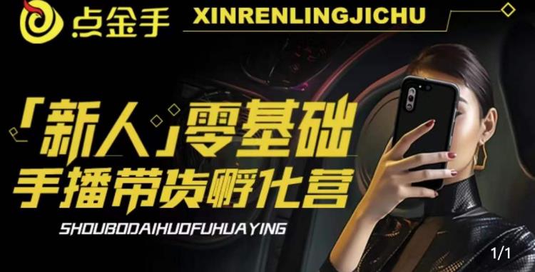 2023点金手·新人零基础手播带货孵化营：账号运营篇+主播话术篇+数据流量篇等-赚钱驿站