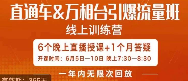 直通车&万相台引爆流量班，6天打通你开直通车·万相台的任督二脉-赚钱驿站