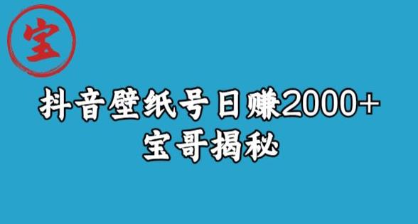 宝哥抖音壁纸号日赚2000+，不需要真人露脸就能操作【揭秘】-赚钱驿站