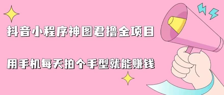 抖音小程序神图君撸金项目，用手机每天拍个手型挂载一下小程序就能赚钱【揭秘】-赚钱驿站
