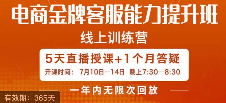 电商金牌客服能力提升班，提升客服能力是你店铺业绩的关键要素-赚钱驿站