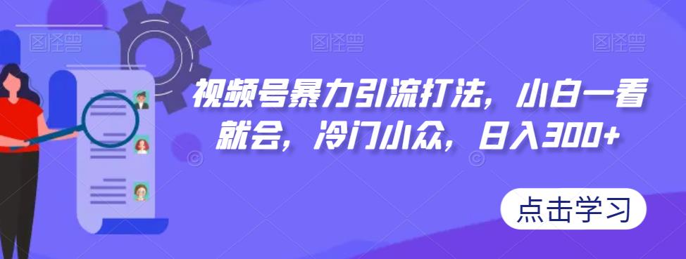 视频号暴力引流打法，小白一看就会，冷门小众，日入300+【揭秘】-赚钱驿站