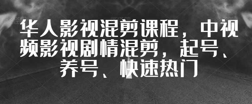 华人影视混剪课程，中视频影视剧情混剪，起号、养号、快速热门-赚钱驿站
