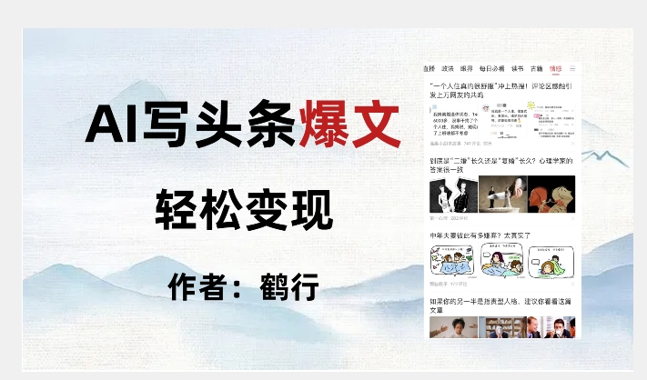 暴力拆解AI写头条爆文，轻松日入500+-赚钱驿站