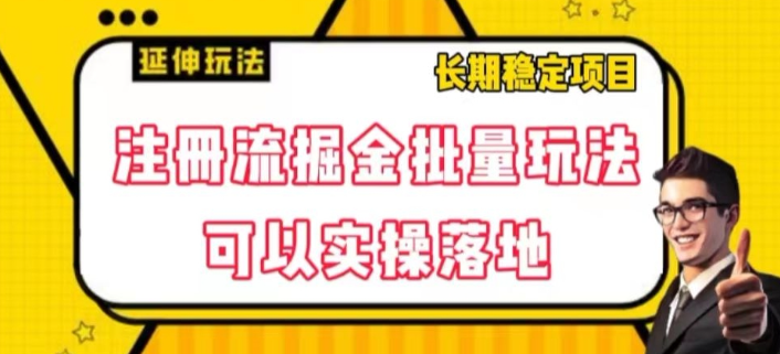 注册流掘金批量玩法，可以实操落地【揭秘】-赚钱驿站