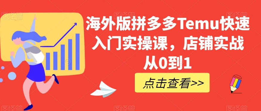 海外版拼多多Temu快速入门实操课，店铺实战从0到1-赚钱驿站