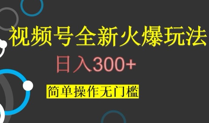 视频号最新爆火玩法，日入300+，简单操作无门槛【揭秘】-赚钱驿站