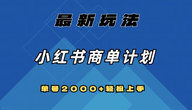 全网首发，小红书商单计划最新玩法，单号2000+可扩大可复制【揭秘】-赚钱驿站