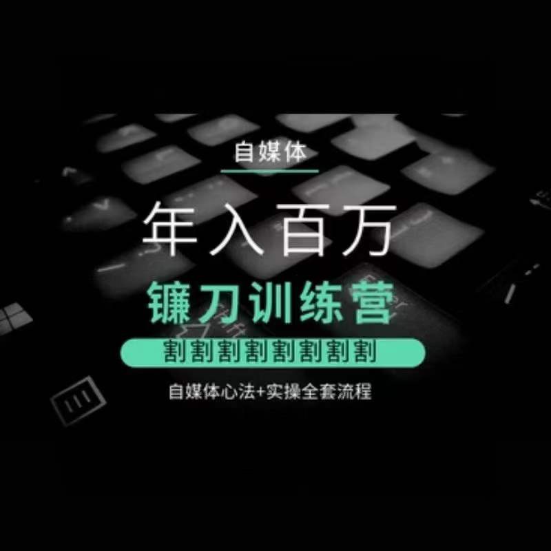 自媒体年入百万镰刀训练营，割割割割割割割割，自媒体心法+实操全套流程-赚钱驿站