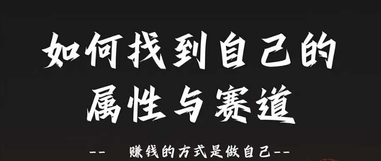 赛道和属性2.0：如何找到自己的属性与赛道，赚钱的方式是做自己-赚钱驿站