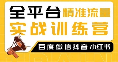 全平台精准流量实战训练营，百度微信抖音小红书SEO引流教程-赚钱驿站