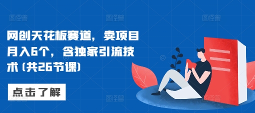 网创天花板赛道，卖项目月入6个，含独家引流技术(共26节课)-赚钱驿站