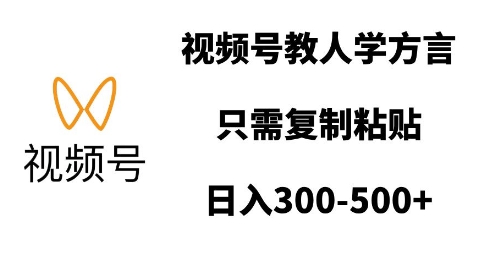 视频号教人学方言，只需复制粘贴，日入多张-赚钱驿站