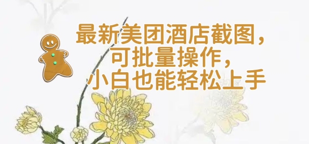 【轻云】最新美团酒店截图，可批量操作，小白也能轻松上手-赚钱驿站