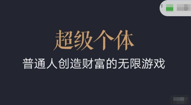 超级个体2024-2025翻盘指南，普通人创造财富的无限游戏-赚钱驿站