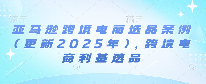 亚马逊跨境电商选品案例(更新2025年3月)，跨境电商利基选品-赚钱驿站
