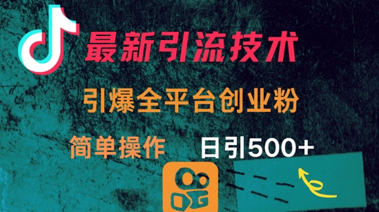 最新引流方法，引爆全平台的一个创业粉，简单操作日引300+-赚钱驿站