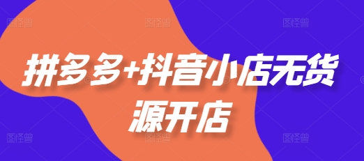 拼多多+抖音小店无货源开店，包括：选品、运营、基础、付费推广、爆款案例等(更新25年3月)-赚钱驿站