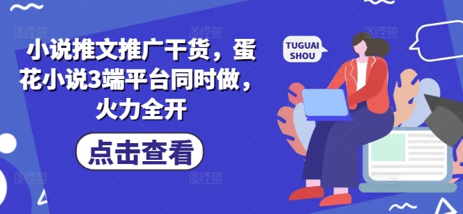 小说推文推广干货，蛋花小说3端平台同时做，火力全开-赚钱驿站