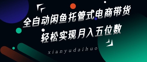 全自动闲鱼托管式电商带货，轻松实现月入五位数【揭秘】-赚钱驿站