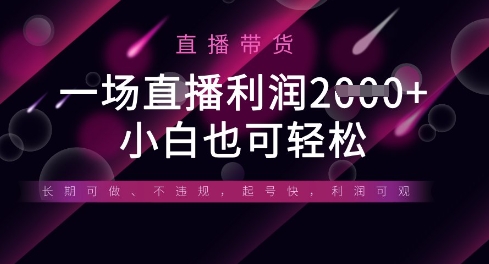 半无人直播带货，一场利润数张，适合所有平台玩法，小白也可轻松-赚钱驿站