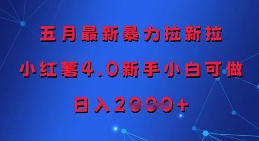 五月最新暴力拉新拉，小红薯4.0新手小白可做，日入多张-赚钱驿站