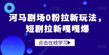 河马剧场0粉拉新玩法，短剧拉新嘎嘎爆-赚钱驿站