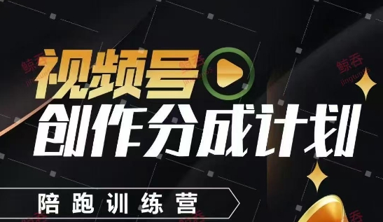 视频号创作分成计划陪跑训练营，手把手教会你如何制作视频，细水长流型项目-赚钱驿站