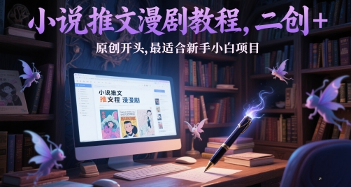 小说推文漫剧教程，二创+原创开头，最适合新手小白项目-赚钱驿站