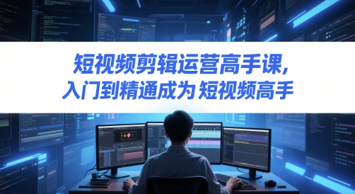 短视频剪辑运营高手课，入门到精通成为短视频高手-赚钱驿站