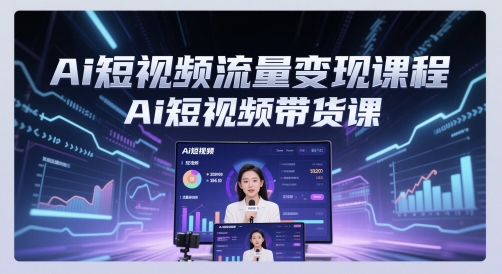 Ai短视频流量变现课程，Ai短视频带货课-赚钱驿站