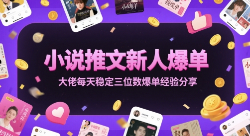 小说推文新人爆单大佬每天稳定三位数爆单经验分享-赚钱驿站