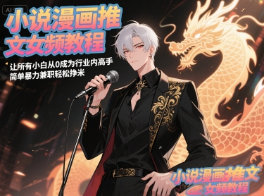 小说漫画推文女频教程，让所有小白从0成为行业内高手，简单暴力兼职轻松挣米-赚钱驿站