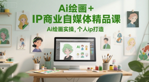 Ai绘画+IP商业自媒体精品课，Ai绘画实操，个人ip打造-赚钱驿站