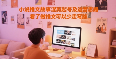 小说推文故事混剪起号及运营思路，看了做推文可以少走弯路-赚钱驿站