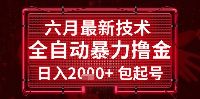 六月最新技术全自动暴力撸金，稳定日入2k+包起号，长期稳定【揭秘】-赚钱驿站