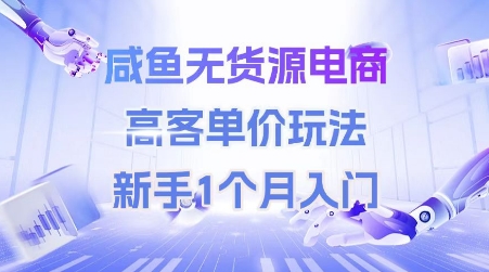 咸鱼无货源电商，高客单价玩法，新手1个月入门-赚钱驿站