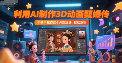 利用AI制作3D动画甄嬛传，流量爆了，手把手教你这个AI新玩法，轻松涨粉-赚钱驿站