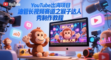 YouTube出海项目，油管长视频赛道之猴子达人秀制作教程-赚钱驿站