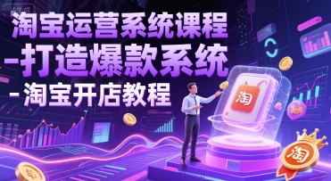 淘宝运营系统课程-打造爆款系统-淘宝开店教程-赚钱驿站
