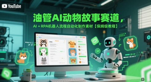 油管AI动物故事赛道，AI+RPA机器人流程自动化制作素材【保姆级教程】-赚钱驿站